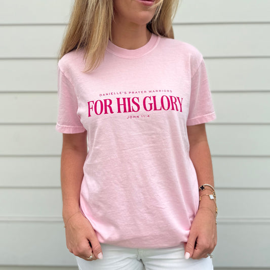 FOR HIS GLORY - Comfort Colors Unisex Adult TShirt in Pink Blossom Color