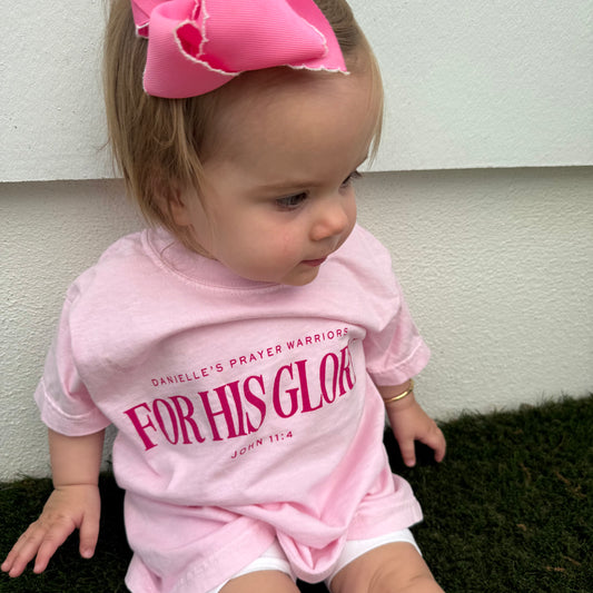FOR HIS GLORY - Comfort Colors KIDS TShirt in Pink Blossom Color